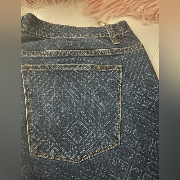 Lauren Ralph Lauren Blue Diamond Print Modern Skinny Medium Wash Size 16 - Picture 3 of 14